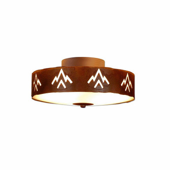 Ridgemont-Deception Pass Three Light Close-to-Ceiling Light in Rust Patina (172|A47102-02)