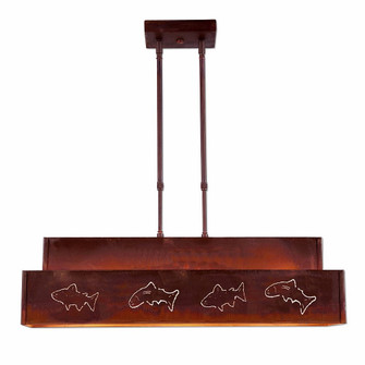 Ridgemont-Fish Cutout Three Light Island Pendant in Rust Patina (172|A45962-02)