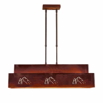 Ridgemont-Mountain-Pine Cutout Three Light Island Pendant in Rust Patina (172|A45945-02)