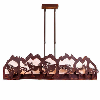 Sheridan-Horse-Mountain Three Light Island Pendant in Rust Patina (172|A45636-02)