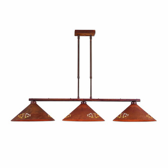 Canyon-Pueblo Three Light Island Pendant in Rust Patina (172|A45584-02)