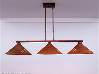 Canyon-Mountain Cutout Three Light Island Pendant in Rust Patina (172|A45541-02)