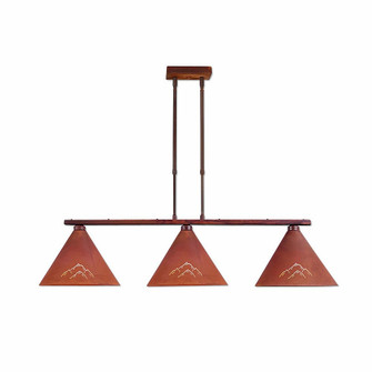 Canyon-Mountain Cutout Three Light Island Pendant in Rust Patina (172|A45341-02)