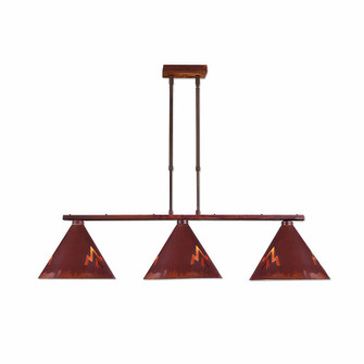 Canyon-Deception Pass Three Light Island Pendant in Rust Patina (172|A45302-02)