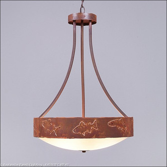 Ridgemont-Fish Cutout Three Light Chandelier in Rust Patina (172|A45162FC-HR-02)