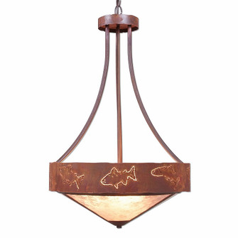 Ridgemont-Fish Cutout Three Light Chandelier in Rust Patina (172|A45162AL-HR-02)