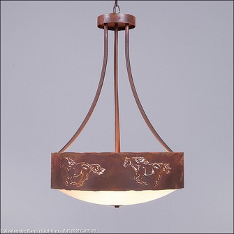 Ridgemont-Horse Cutout Three Light Chandelier in Rust Patina (172|A45159FC-HR-02)