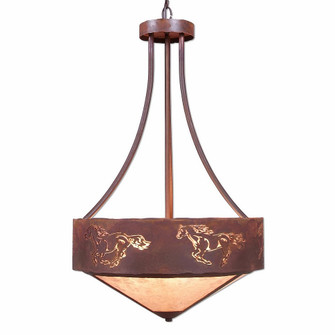 Ridgemont-Horse Cutout Three Light Chandelier in Rust Patina (172|A45159AL-HR-02)