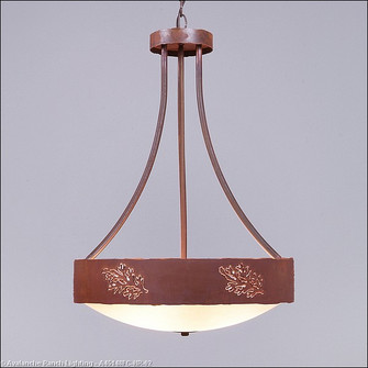 Ridgemont-Cedar Bough Cutout Three Light Chandelier in Rust Patina (172|A45148FC-HR-02)