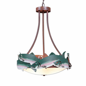 Crestline-Trout Three Light Chandelier in Fish/Rust Patina (172|A44881FC-HR-05)