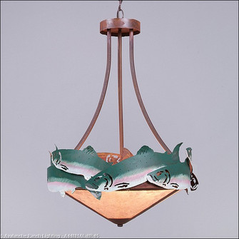 Crestline-Trout Three Light Chandelier in Fish/Rust Patina (172|A44881AL-HR-05)