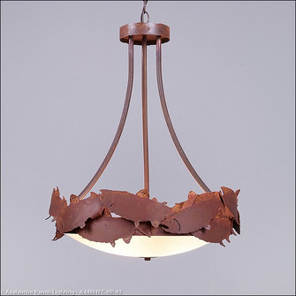 Crestline-Salmon Three Light Chandelier in Rust Patina (172|A44861FC-HR-02)