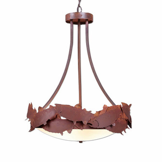 Crestline-Salmon Three Light Chandelier in Rust Patina (172|A44861FC-HR-02)