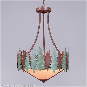 Crestline-Pine Tree Three Light Chandelier in Pine Green/Rust Patina (172|A44842AL-HR-04)