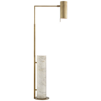 Alma LED Floor Lamp in Antique-Burnished Brass and White Marble (268|KW 1611AB/WM)