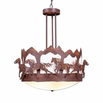 Crestline-Horse-Mountain Three Light Chandelier in Rust Patina (172|A44836FC-02)
