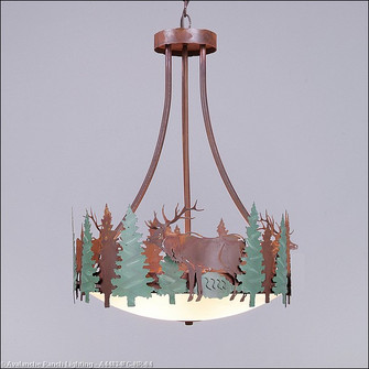 Crestline-Elk Three Light Chandelier in Pine Green/Rust Patina (172|A44834FC-HR-04)