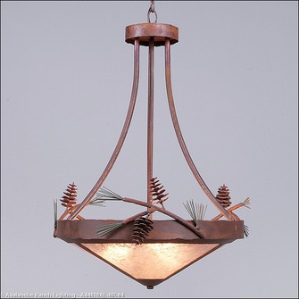 Crestline-Pine Cone Three Light Chandelier in Pine Green/Rust Patina (172|A44820AL-HR-04)