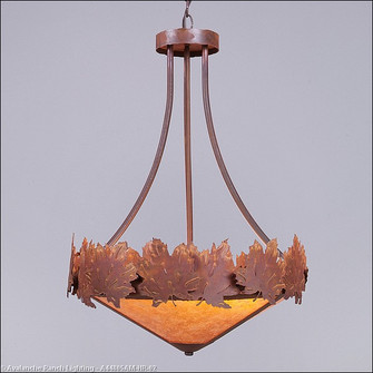 Crestline-Maple Leaf Three Light Chandelier in Rust Patina (172|A44805AM-HR-02)