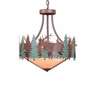 Crestline-Elk Three Light Chandelier in Pine Green/Rust Patina (172|A44734AL-HR-04)