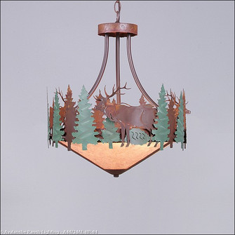 Crestline-Elk Three Light Chandelier in Pine Green/Rust Patina (172|A44734AL-HR-04)