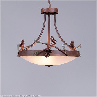 Crestline-Pine Cone Three Light Chandelier in Pine Green/Rust Patina (172|A44720FC-HR-04)