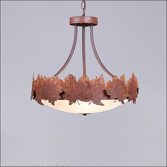 Crestline-Maple Leaf Three Light Chandelier in Rust Patina (172|A44705FC-HR-02)