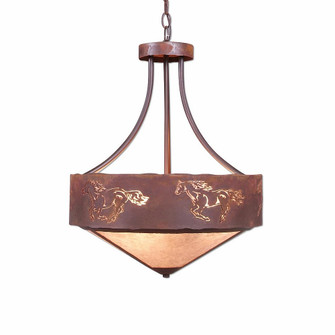 Ridgemont-Horse Cutout Three Light Chandelier in Rust Patina (172|A44659AL-HR-02)