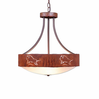 Ridgemont-Bison Three Light Chandelier in Rust Patina (172|A44639FC-HR-02)