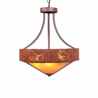 Ridgemont-Bison Three Light Chandelier in Rust Patina (172|A44639AM-HR-02)