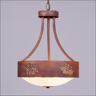 Ridgemont-Cedar Bough Cutout Three Light Chandelier in Rust Patina (172|A44448-02)