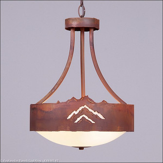 Ridgemont-Mountain Cutout Three Light Chandelier in Rust Patina (172|A44441-02)