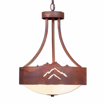 Ridgemont-Mountain Cutout Three Light Chandelier in Rust Patina (172|A44441-02)