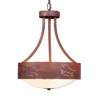Ridgemont-Bison Three Light Chandelier in Rust Patina (172|A44439-02)