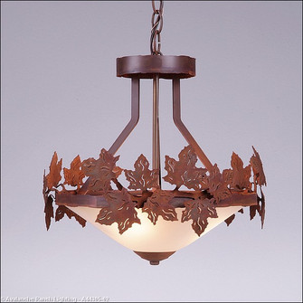 Wisley-Maple Leaf Rust Patina Three Light Chandelier in Rust Patina (172|A44305-02)