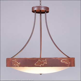 Ridgemont-Fish Cutout Eight Light Chandelier in Rust Patina (172|A42662AF-HR-02)