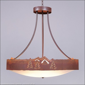 Ridgemont-Mountain-Pine Cutout Eight Light Chandelier in Rust Patina (172|A42645AF-HR-02)