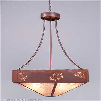 Ridgemont-Fish Cutout Seven Light Chandelier in Rust Patina (172|A42162AL-HR-02)