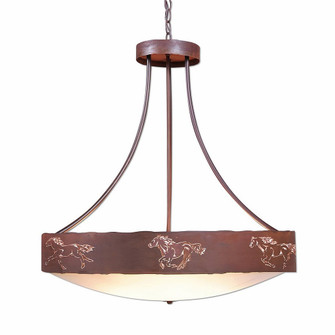 Ridgemont-Horse Cutout Six Light Chandelier in Rust Patina (172|A42159FC-HR-02)