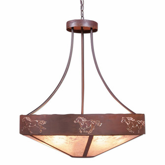 Ridgemont-Horse Cutout Seven Light Chandelier in Rust Patina (172|A42159AL-HR-02)