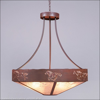 Ridgemont-Horse Cutout Seven Light Chandelier in Rust Patina (172|A42159AL-HR-02)