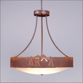 Ridgemont-Mountain-Pine Cutout Six Light Chandelier in Rust Patina (172|A42145FC-HR-02)