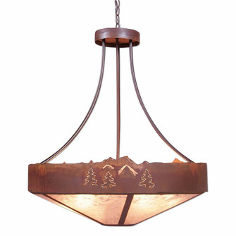 Ridgemont-Mountain-Pine Cutout Seven Light Chandelier in Rust Patina (172|A42145AL-HR-02)