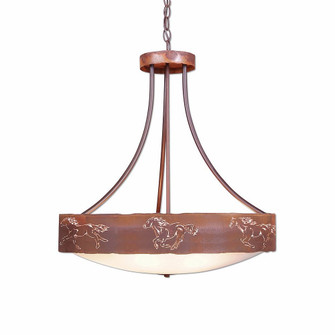 Ridgemont-Horse Cutout Five Light Chandelier in Rust Patina (172|A41959FC-HR-02)