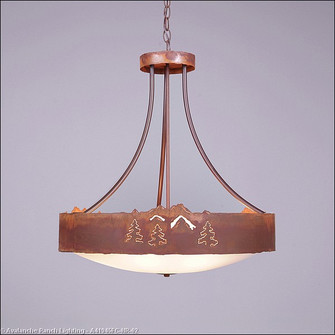 Ridgemont-Mountain-Pine Cutout Five Light Chandelier in Rust Patina (172|A41945FC-HR-02)