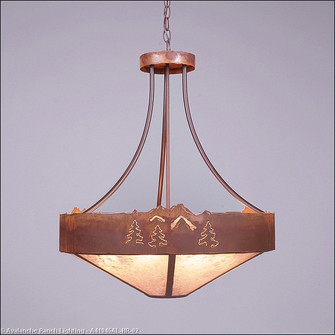 Ridgemont-Mountain-Pine Cutout Seven Light Chandelier in Rust Patina (172|A41945AL-HR-02)