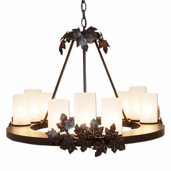 Wisley-Maple Leaf Dark Bronze Metallic Nine Light Chandelier in Dark Bronze Metallic (172|A41405FC-28)