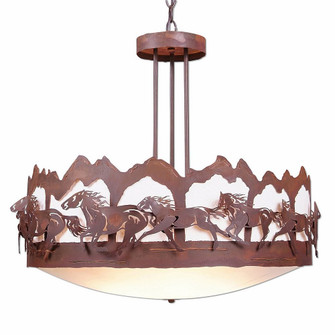Crestline-Horse-Mountain Seven Light Chandelier in Rust Patina (172|A40536AF-02)