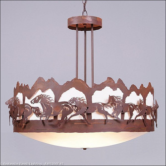 Crestline-Horse-Mountain Seven Light Chandelier in Rust Patina (172|A40536AF-02)