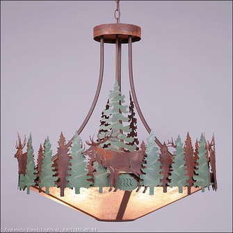 Crestline-Elk Seven Light Chandelier in Pine Green/Rust Patina (172|A40534AL-HR-04)